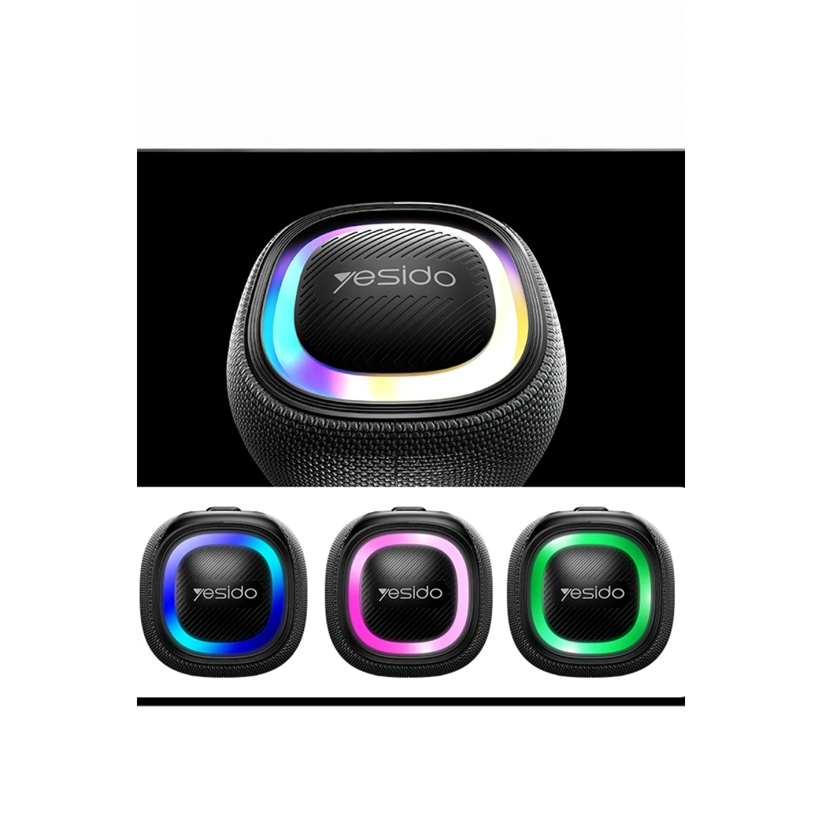 Yesido YSW21 2 Adet 40W ve 2 Adet 20W Dahili Hoparlörlü Harici Mikrofonlu BT 5.0 RGB Kablosuz Hoparlör - Siyah