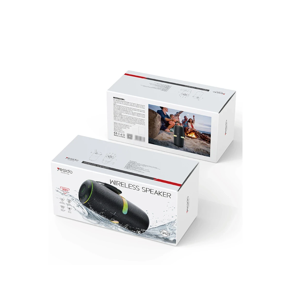Yesido YSW22 2 Adet 15W Dahili Hoparlörlü BT 5.3 RGB Kablosuz Hoparlör - Siyah