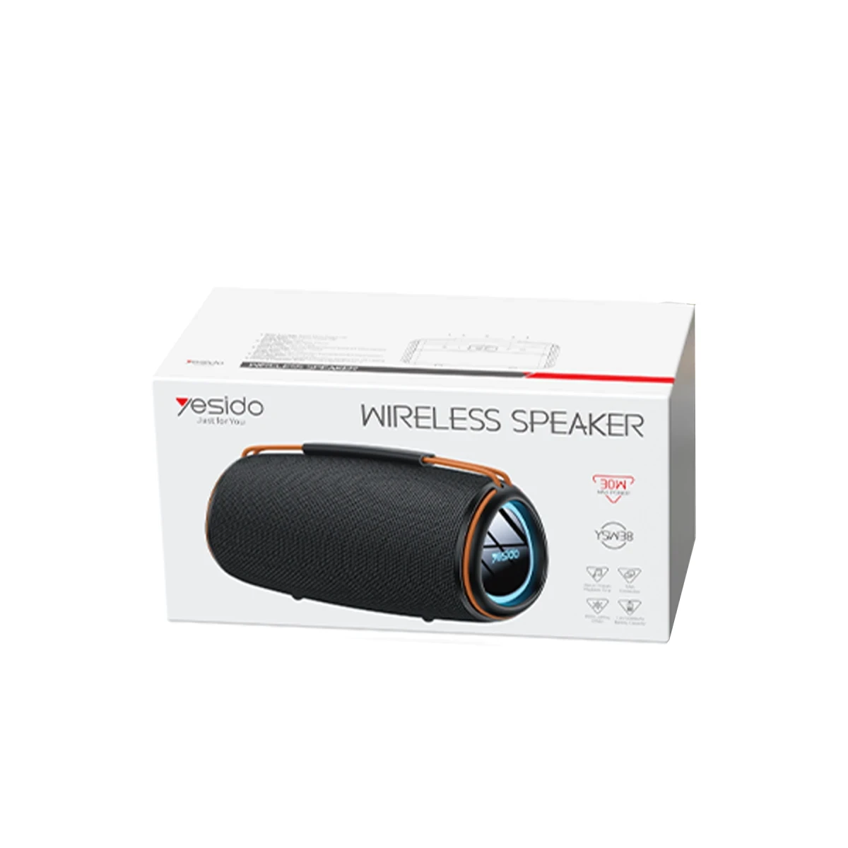 Yesido YSW38 30W Güçlü Bass Destekli Taşınabilir BT 5.3 Kablosuz Hoparlör - Siyah
