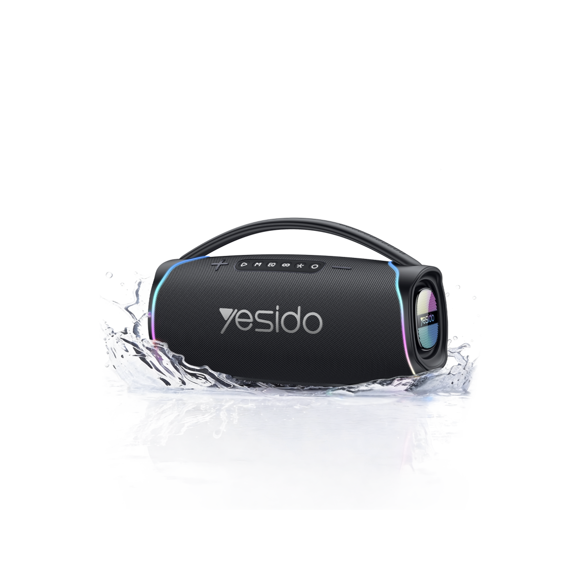 Yesido YSW46 220W RGB Işıklı Karaoke Mikrofonlu Bluetooth Kablosuz Hoparlör - Siyah