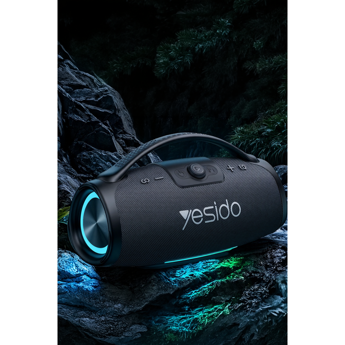 Yesido YSW49 120W RGB Işıklı Bluetooth 5.3 Destekli TWS Özellikli Taşınabilir Kablosuz Hoparlör - Siyah
